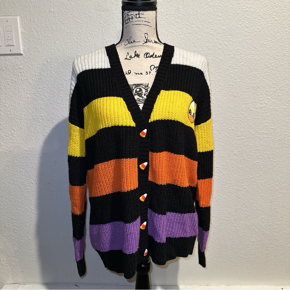 Hot Topic Halloween Sweet Society Kawaii Halloween Candy Stripe Cardigan